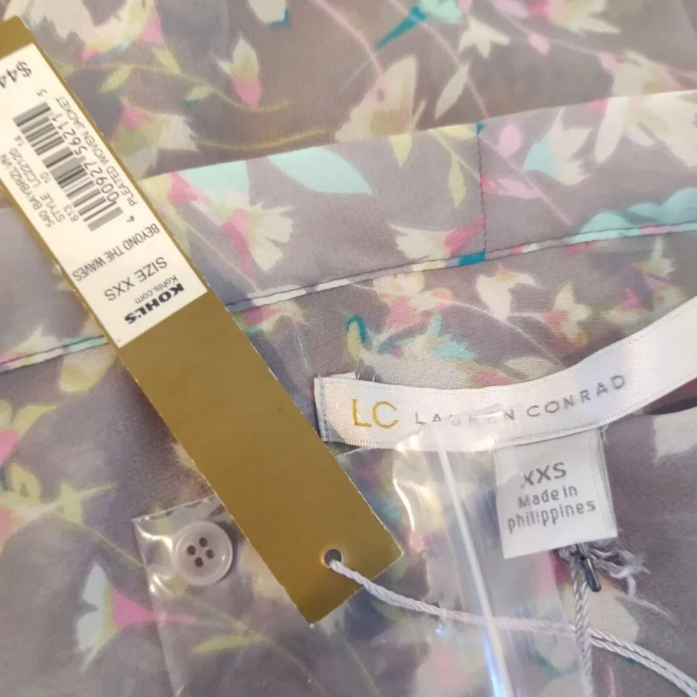 LC‎ Lauren Conrad Open Front Floral Blouse